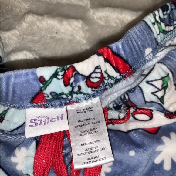 Disney Stitch Christmas Soft Fleece Pajama Pant W/pockets  Size Medium (8-10) - Picture 3 of 12